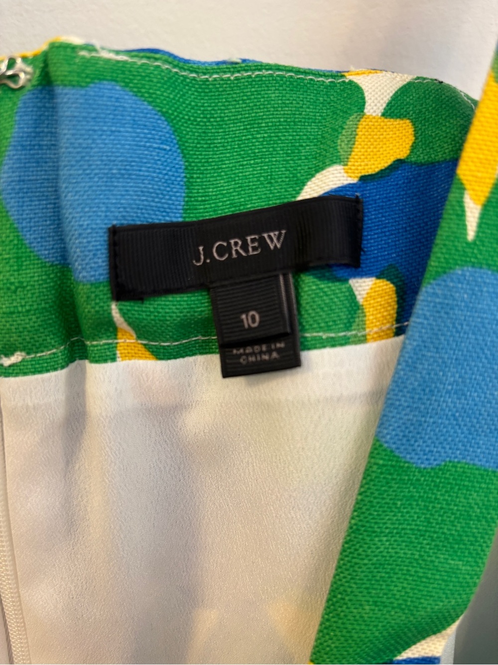 J. Crew Green, Blue & Yellow Floral Dress - Picture 3 of 6